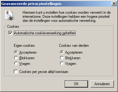 Act! for Web v18 Cookies instellen Internet Explorer